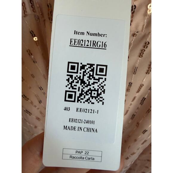 Ever-Pretty Blush Sequin Tulle Formal Dress | Size 16 | NWT Balletcore Coquette - Picture 6 of 10